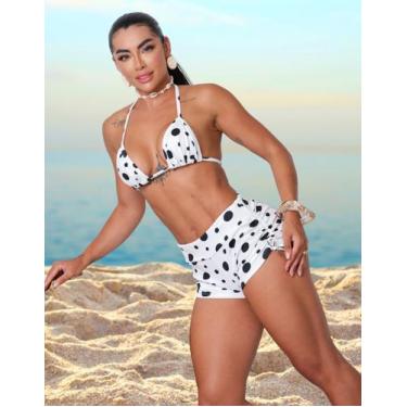 Imagem de Conjunto de Biquíni Hot Pant Short com Top Triângulo Ajustável - Kicko