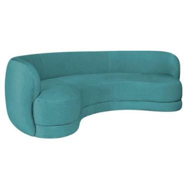 Imagem de Sofá Curvo 2 Lugares Sala De Estar Recepção Noruega 150cm Suede - Doce