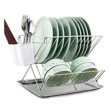 Imagem de U5GAAALPPQ9 Prateleira de cozinha para armazenamento embaixo da prateleira, escorredor, faca, pauzinhos, suporte para os pés, suporte para arranhões, dobras, armazenamento plano, flexível, bandeja de