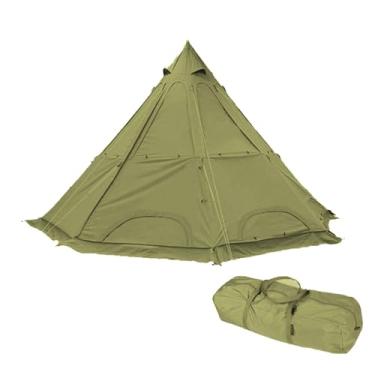 Imagem de Tenda de tenda indiana para adultos, barraca de pirâmide respirável, barraca de sino de algodão para glamping familiar, leve, tenda de acampamento para 5 a 8 pessoas