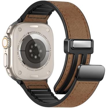 Imagem de WestEagle Pulseiras de couro magnético compatíveis com Apple Watch Series SE11/10/9/8/7/6/5/4/3/2/1 de 41 mm, 40 mm e 38 mm, 42 mm (série 10/11)