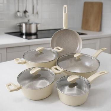 Imagem de Jogo Panelas Indução Conjunto Rev Cerâmica Parma 5 Peças Revestimento 