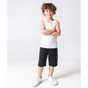 Imagem de Bermuda Infantil Moletom Cargo Marisa Tam 4 a 10 Preto-93018, 6, Preto