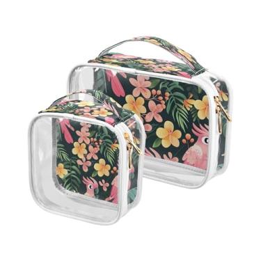Imagem de xigua Bolsa de maquiagem de pássaros e flores para mulheres, bolsa de cosméticos de viagem, bolsa de higiene portátil à prova d'água para viagens, férias, organização de banheiro