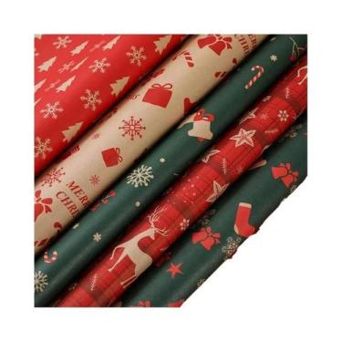 Imagem de Papel De Embalagem Festivo Para Presentes De Natal Kraft Brilhante DIY