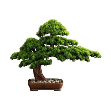 Imagem de Plantas falsas, pinheiro, vegetação, decoração, bonsai, simulação, pinheiro, ornamentos, mesa de café, decoração de Feng Shui, decoração