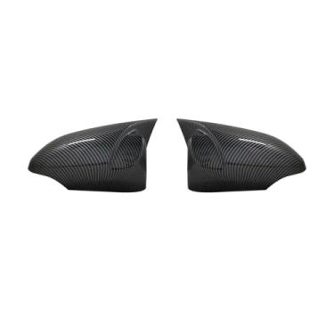 Imagem de Compatível com Toyota C-HR CHR 2017-2020 Acessórios de carro ABS 2 peças de textura de fibra de carbono estilo asa lateral espelho retrovisor capa guarnição ajuste(Carbon fiber pattern)