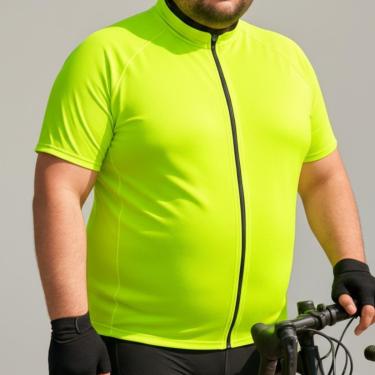 Imagem de Camiseta Ciclismo Plus Size Mtb Masculina Dry Proteção UV 30+ Bolso-Masculino