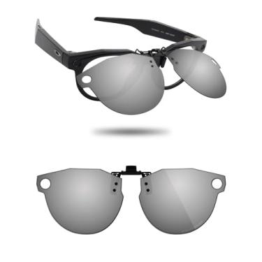 Imagem de Fiskr Óculos de sol polarizados clip-on flip up antirreflexo óculos de proteção UV para Oakley Meta HSTN O8002 51 mm - ajuste compacto - prata metálica