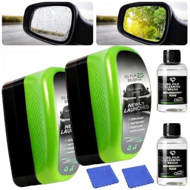 Imagem de COPFASTOK Escova de limpeza de filme de óleo 2.0 para para-brisas de carro, nova placa de limpeza de vidro 2026 com liberação de líquido, remove manchas e resíduos, restaura a visibilidade clara