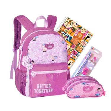 Imagem de Kit Mochila Escolar Costas Tsum Tsum Meninas Original 2026 - CLIO, Ros