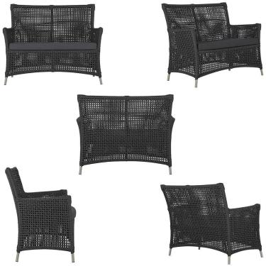 Imagem de 1 Sofá E Mesa Centro Igapó Alumínio Corda Náutica E11 Trama Preto