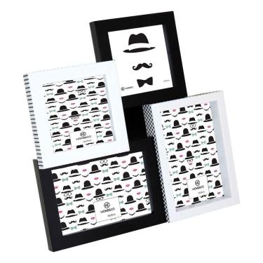 Imagem de Home&co Maddie Porta-retratos Plástico Preto 4 Fotos