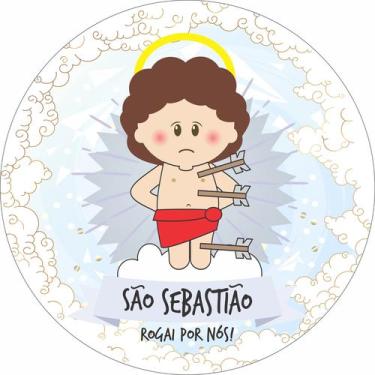 Imagem de Painel de Tecido Sublimado Redondo Santinhos Católicos São Sebastião c