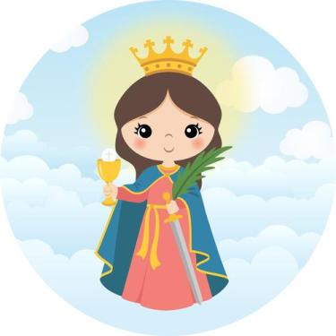 Imagem de Painel de Lona Redondo Religioso Santa Barbara - Fabrika De Festa, 140