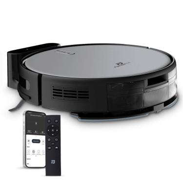 Imagem de Aspirador Robô AMG-R2 WiFi App Alexa Google PandaPlus Gyro Mapeamento Rota Pano Mop Base Automática Controle Bivolt
