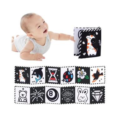 Imagem de Livro Sensorial Preto E Branco Para Bebês De 0 a 12 Meses, Brinquedo M
