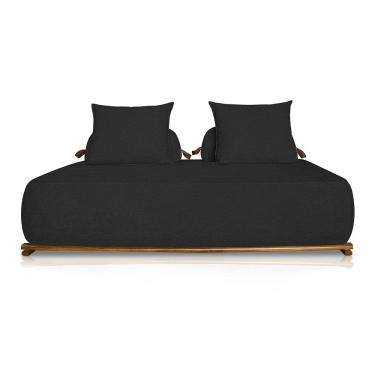 Imagem de Sofá Agius 2 Lugares 1,80 Linho Boucle Preto - Lucadi Home