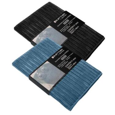Imagem de Kit 2 Escorredor de Louças Microfibra Buettner 38x48 cm, Azul-Preto