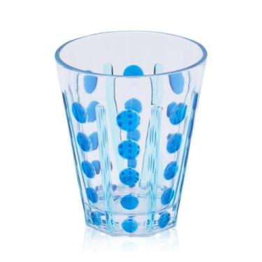 Imagem de Conjunto 6 Copos Bolas e Listras Acrílico 414 ml Azul  - Entrecasa