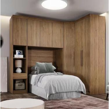 Imagem de Modulado Solteiro 100%MDF 4 Peças Cumaru Novo Horizonte