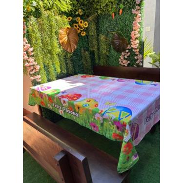 Imagem de Toalha De Mesa Para Pascoa, Toalha De Mesa 4 Lugares Rosa - Fantasia B