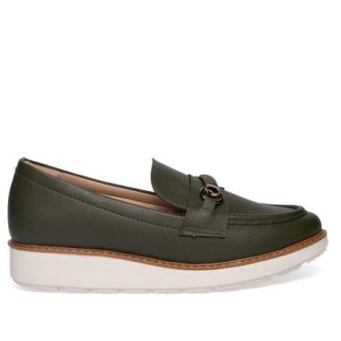 Imagem de Mocassim Feminino Modare Adereço Dourado Oliva, Verde, 35