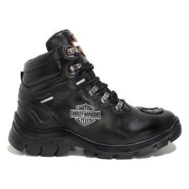 Imagem de Bota Harley Davidson Masculina Motociclista em Couro com Palmilha GEL 