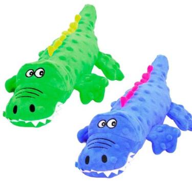 Imagem de Brinquedo de Pelúcia Mordedor  Jacaré para Cachorros (Cores Diversas) 