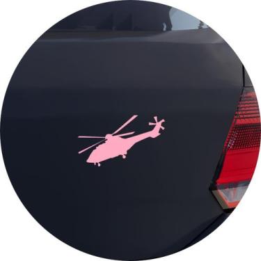 Imagem de Adesivo de Carro Super Puma Helicóptero Militar - Cor Rosa Claro - Mel
