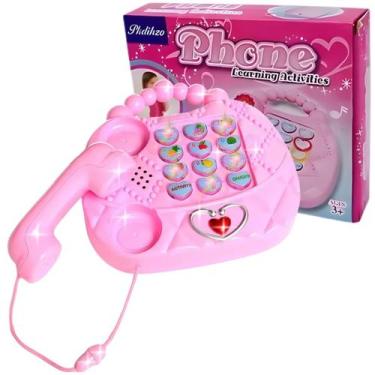 Imagem de Telefone Musical Maleta Rosa Infantil Brinquedo Educativo - Europio