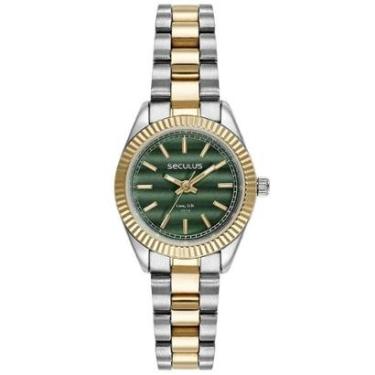 Imagem de Relógio Seculus 77245LPSVBA5 Feminino Bicolor 24mm Aço Inox-Feminino