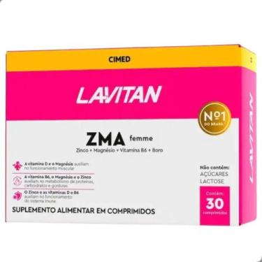 Imagem de ZMA Femme Zinco Magnesio B6 Boro 30 Comprimidos Lavitan, Natural