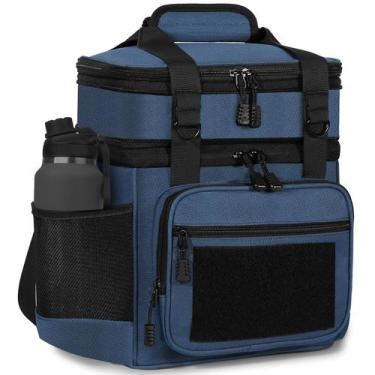 Imagem de Lancheira GLENKEY Double Deck Isolada Expansível 16L Azul