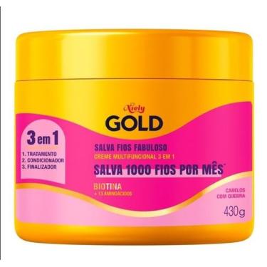 Imagem de NielyGold Salva Fios Fabuloso Creme Multifuncional 3 em 1 Biotina 430g