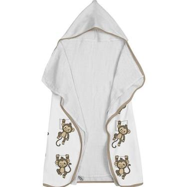 Imagem de Toalha Baby C/ Capuz Tecebem Estampada c/ Fralda  Bem Branco