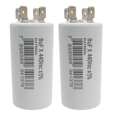 Imagem de Kit 2 capacitor metalizado 8 uf x 440v c/ terminal - TRIO