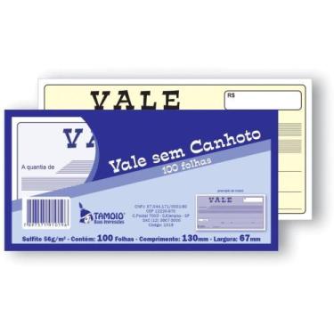 Imagem de Impresso Recibo Vale sem Canhoto 100FLS PCT.C/05 - Tamoio