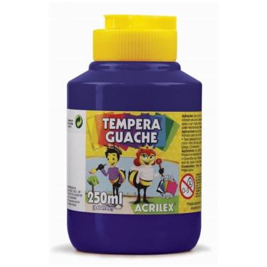 Imagem de Tinta Guache Acrilex 02023 Não Tóxica Solúvel em Água para Uso Escolar e Artístico Pote 250ML Violeta