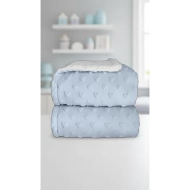 Imagem de Cobertor Bebê Plush com Sherpa Corações 0,90m x 1,10m - Congratulation