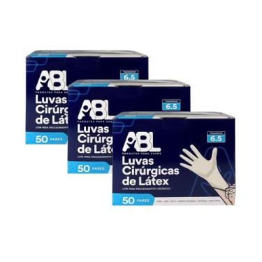Imagem de Kit luva cirúrgica estéril com pó abl premium 150 pares tam: 8,5, 8,5