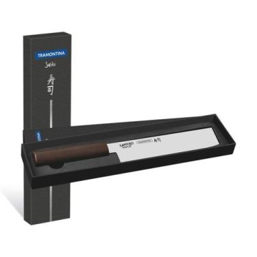 Imagem de Faca Nakiri 7 polegadas Sushi Silver Marrom Tramontina 24232/047