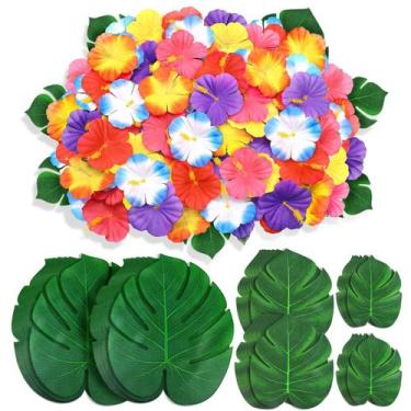 Imagem de Decorações de festa UMIKU 120 unidades de plantas falsas e folhas de p