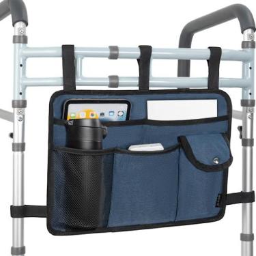 Imagem de Bolsa Walker IBVIVIC com vários bolsos com porta-copos azul