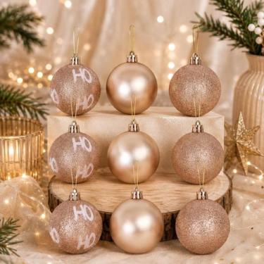 Imagem de Bolinha de Natal HOHOHO 5cm - Cor Champanhe - ZEIN