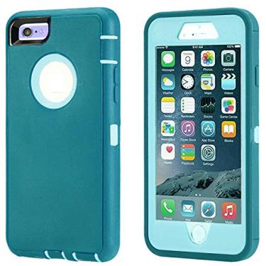 Imagem de Capa Annymall compatível com iPhone 8 e iPhone 7, resistente [com suporte] [protetor de tela integrado] capa resistente 4 em 1 resistente à prova de curtas para Apple iPhone 7/iPhone 8, Tendência, Azul