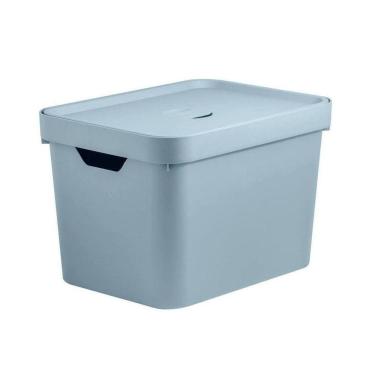 Imagem de Caixa Organizadora Cube Azul Com Tampa 18 Litros - Ou