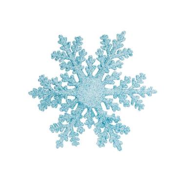 Imagem de Kit C/6pç Flocos De Neve Azul Claro 14x14x1cm 1207197