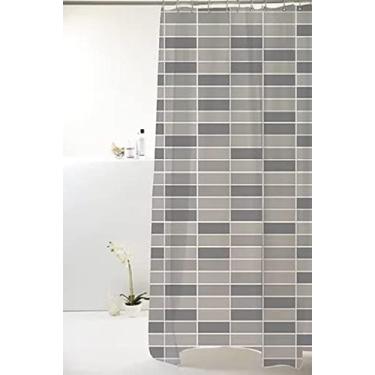 Imagem de Cortina Box Poliester Geometrica 198x180cm Pastilha Cinza