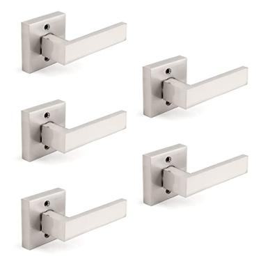 Imagem de Alavancas de porta em níquel acetinado, privacidade/passagem/entrada/boneco, Universal, Dummy (Screws Visible), 5Pack